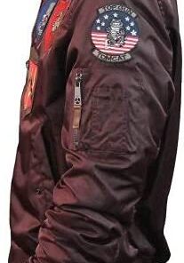 Top Gun MA-1 Burgundy Bomber Jacket