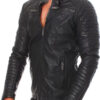 Black Café Racer Leather Jacket