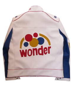 Ricky Bobby White Leather Jacket