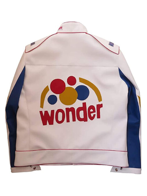 Ricky Bobby White Leather Jacket