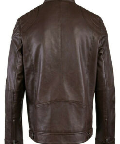 Men's Biker Brown Leather Jacket