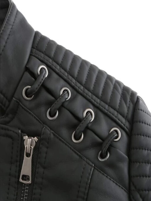 Motor Jacket Coat Zip Biker Short Punk Cropped Tops