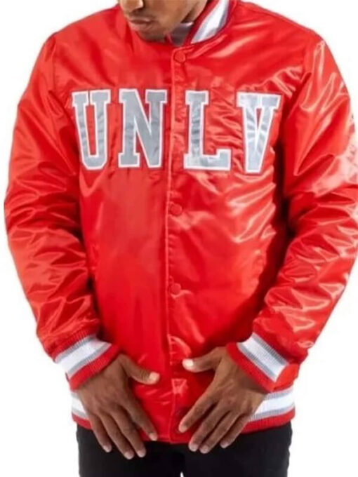 Men’s Starter UNLV Red Satin Varsity Jacket