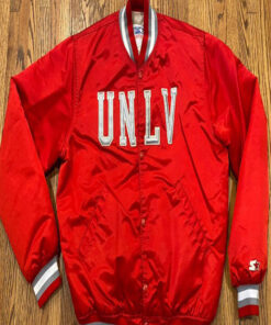 Men's Starter UNLV Satin Red Bomber Jacket