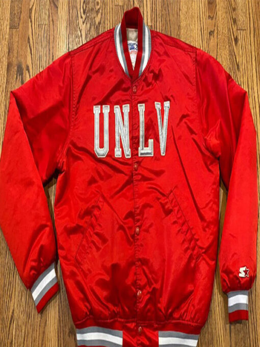 Men's Starter UNLV Satin Red Bomber Jacket