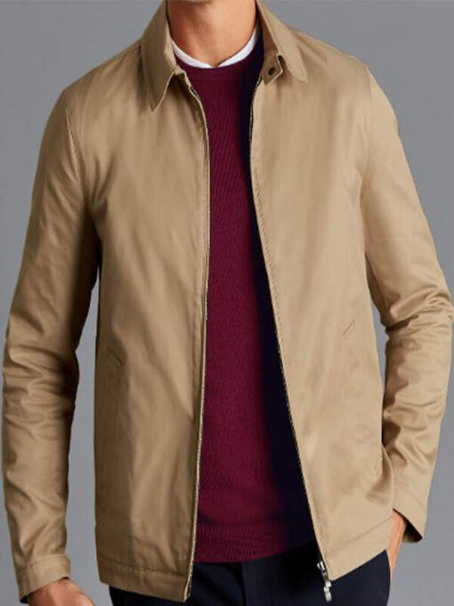 Fall Collar Harrington Jacket - Tan
