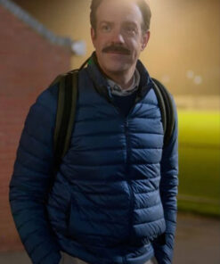 TV Series Ted Lasso Jason Sudeikis Navy Blue Puffer Jacket