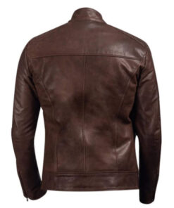 Victor Sullivan Brown Leather Biker Jacket