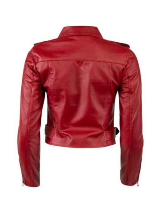 Racing Style Moto Biker Jacket Red