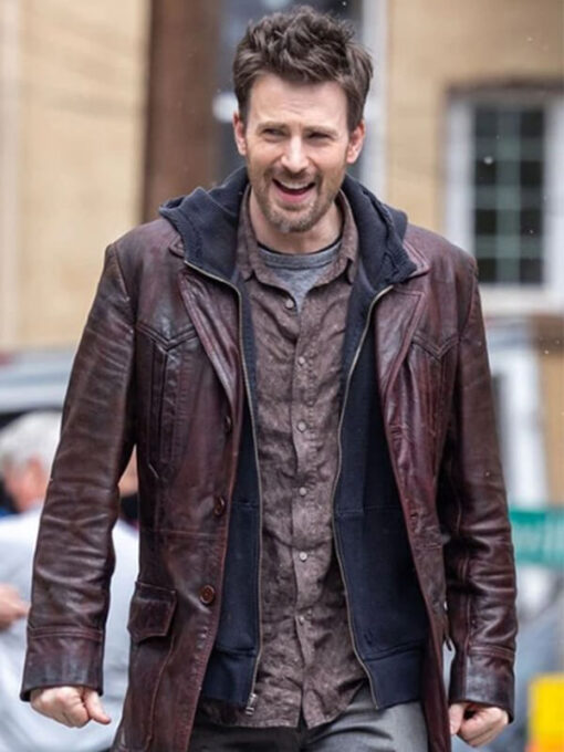 Jack O’Malley Red One Chris Evans Brown Leather Coat