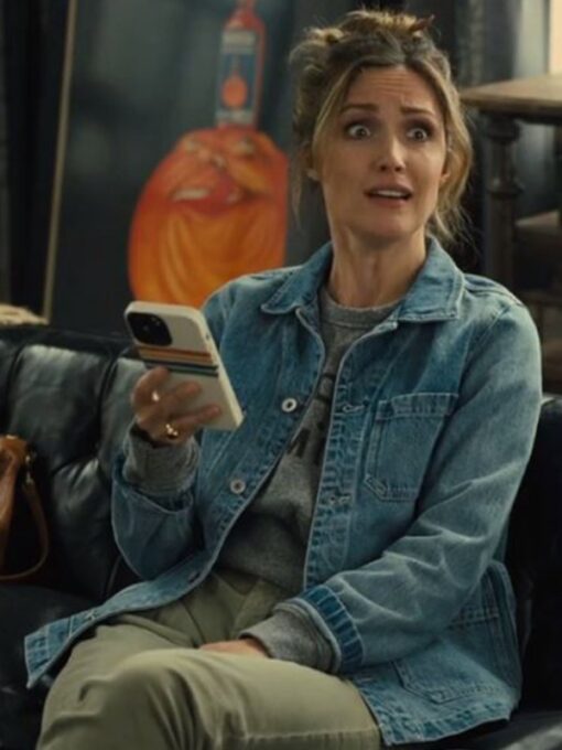 Platonic Rose Byrne Blue Denim Jacket