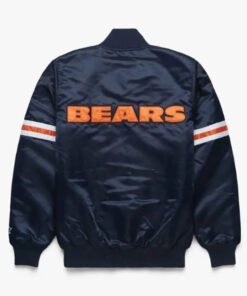 Starter Chicago Bear Satin Navy Bomber Jacket
