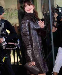 Anne Hathaway Crocodile Coat