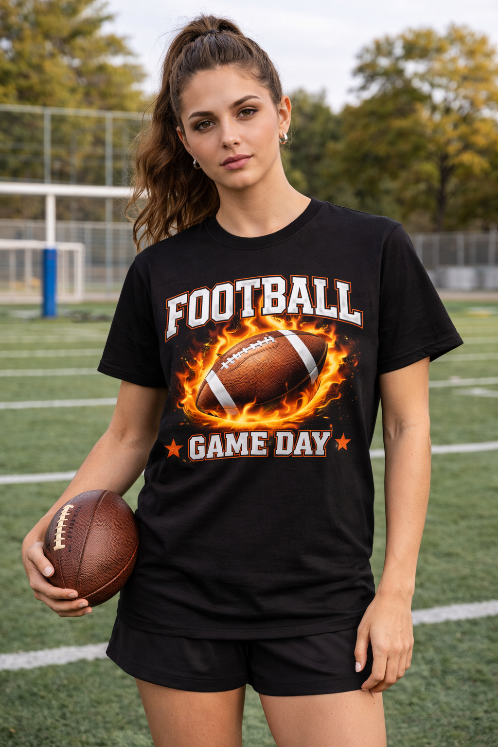 Unisex Football Game Day T-Shirt – Flame Football Graphic Sports Tee for Men & Women
