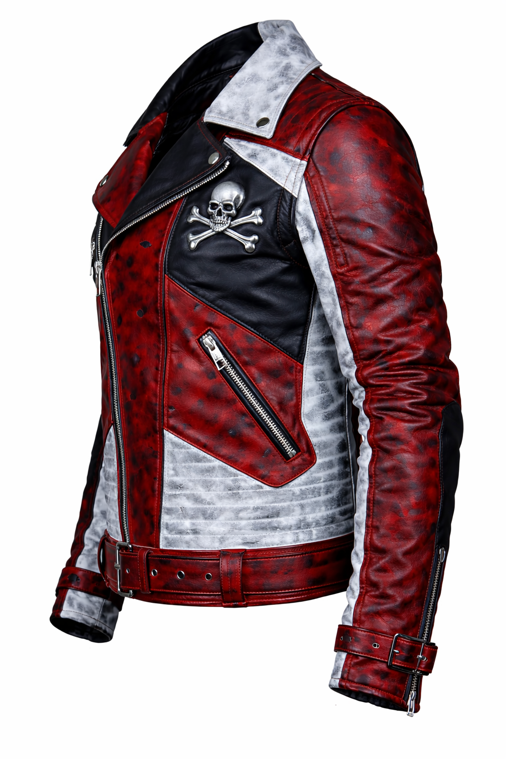 Carlos Boyce Multicolor Halloween Leather Jacket – Removable Sleeves & Studded Style - Image 2