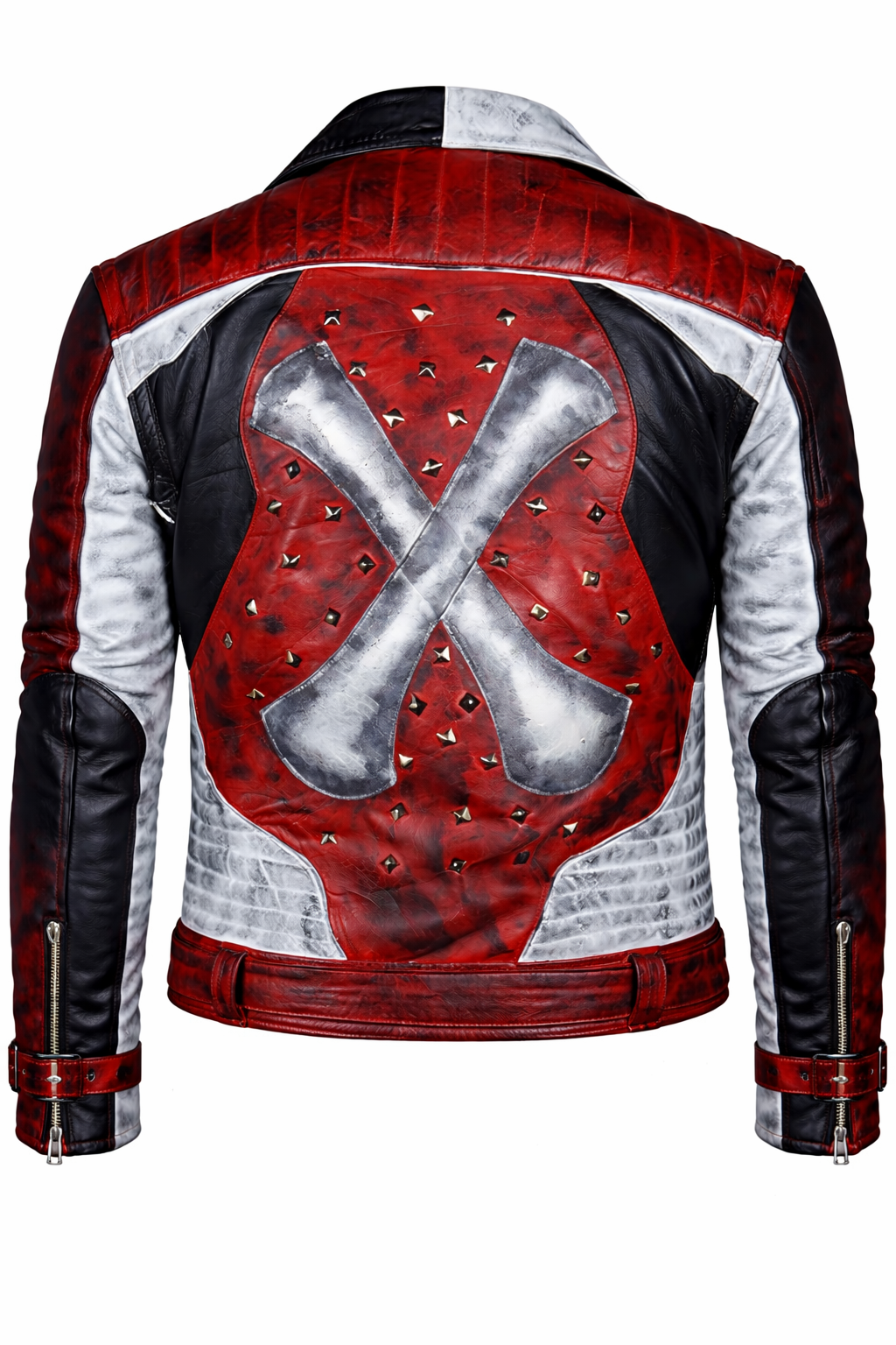 Carlos Boyce Multicolor Halloween Leather Jacket – Removable Sleeves & Studded Style - Image 3
