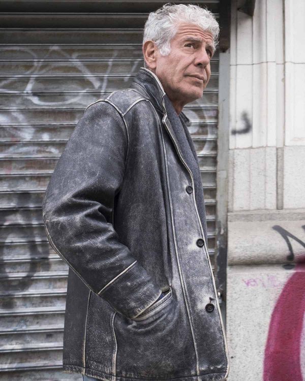 Anthony Bourdain Vintage Leather Jacket Mens - Image 2