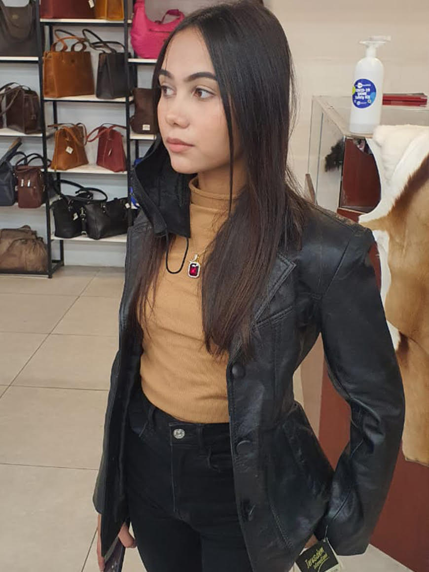 Azraa Ebrahim Black Leather Blazer