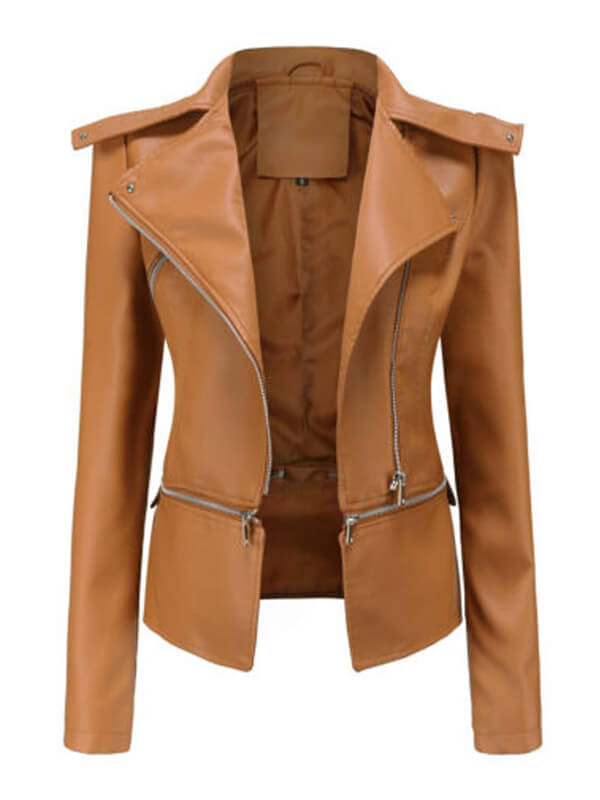 Detachable Fashion Women's Leather Jacket - Image 3