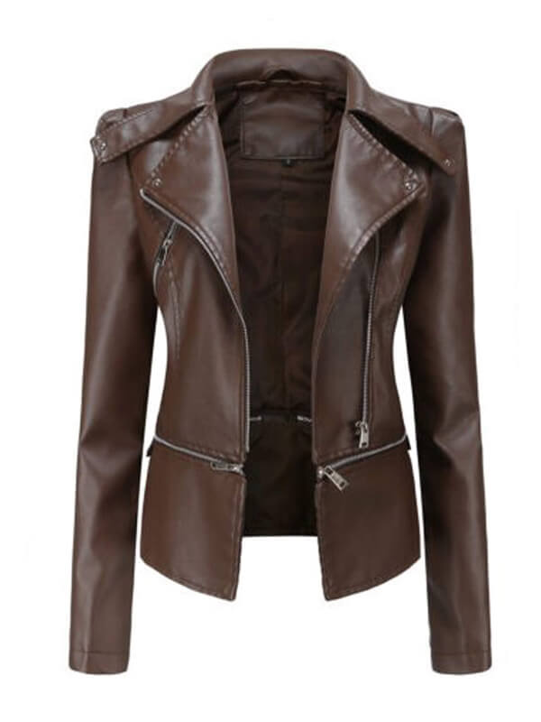 Detachable Fashion Women's Leather Jacket - Image 4