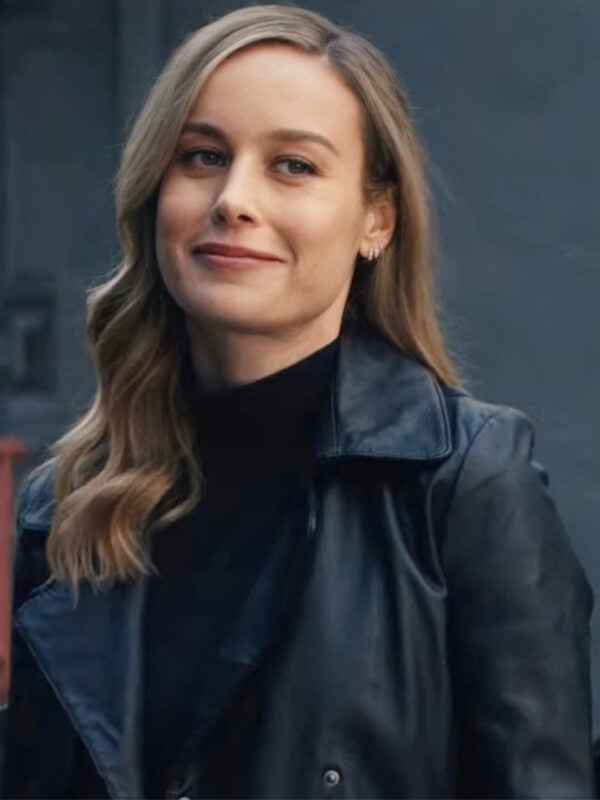 Fast X Brie Larson Black Leather Coat - Image 3