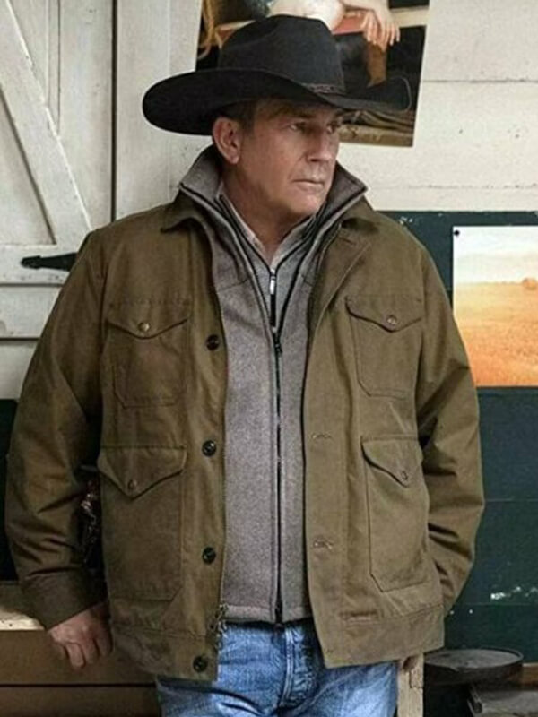 Kevin Costner Yellowstone John Dutton Vintage Cotton Jacket - Image 2