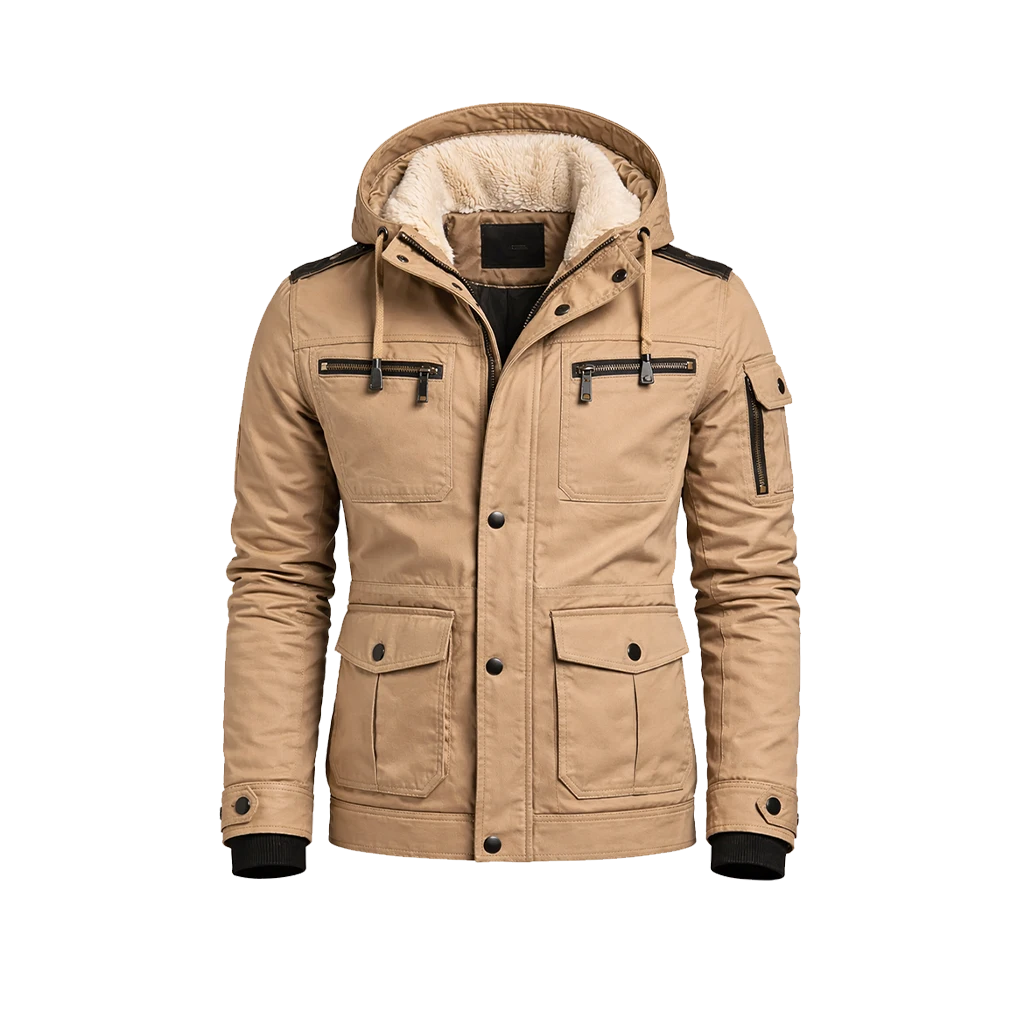 Urban Explorer Canvas Fleece-Lined Hooded Jacket