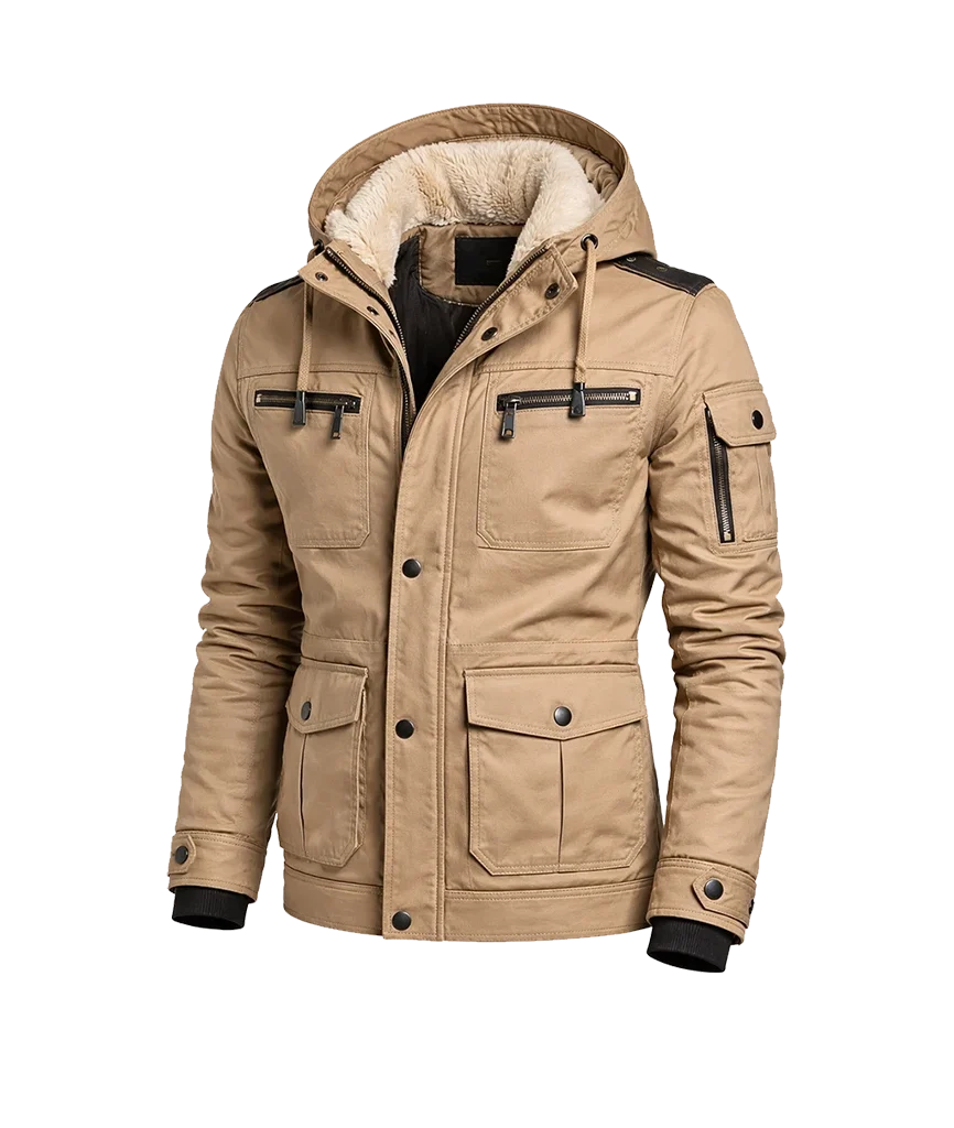 Urban Explorer Canvas Fleece-Lined Hooded Jacket