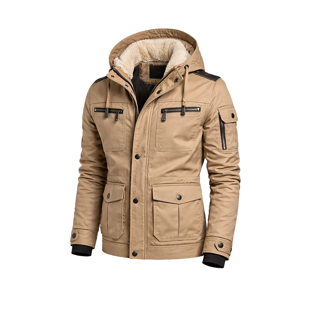 Urban Explorer Canvas Fleece-Lined Hooded Jacket