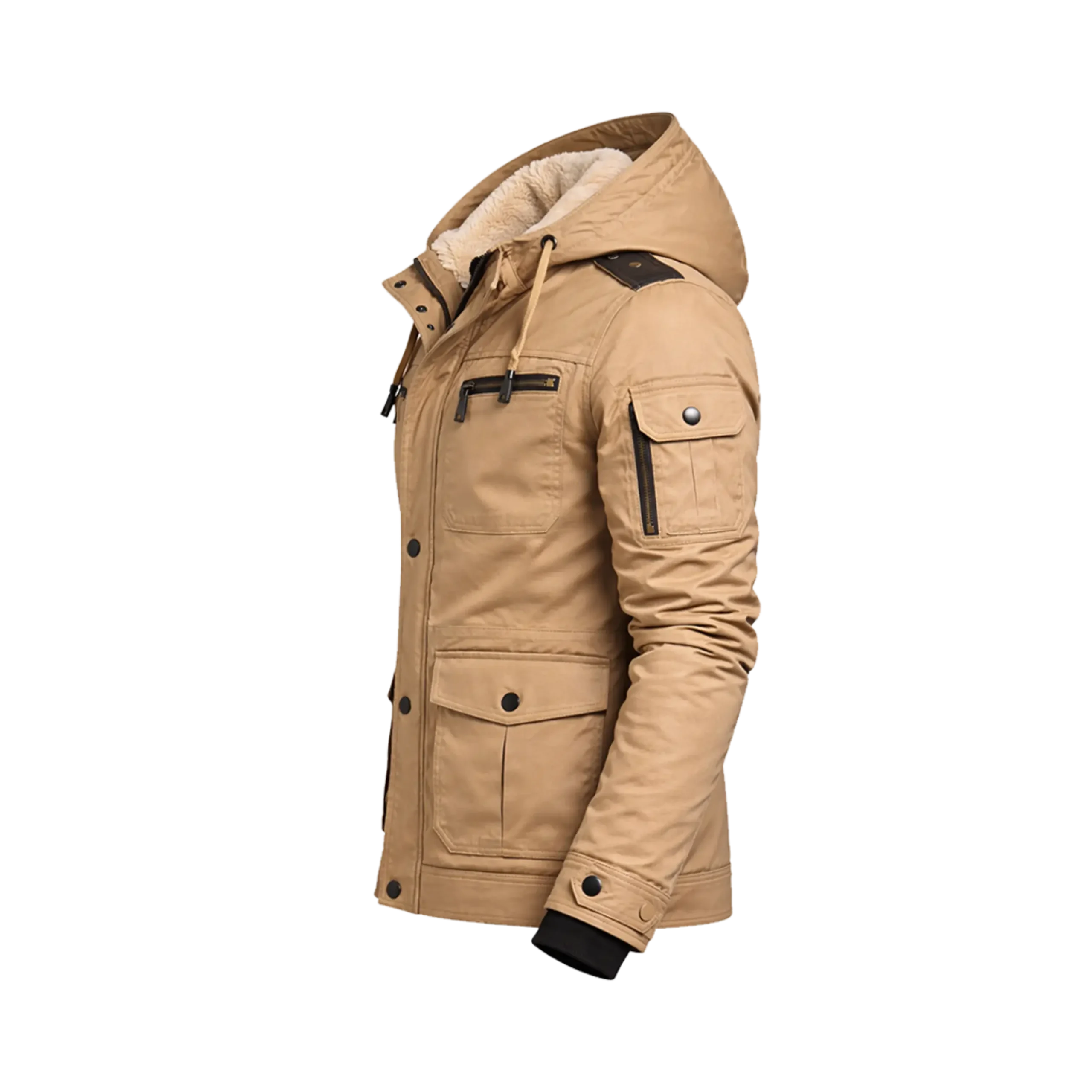 Urban Explorer Canvas Fleece-Lined Hooded Jacket