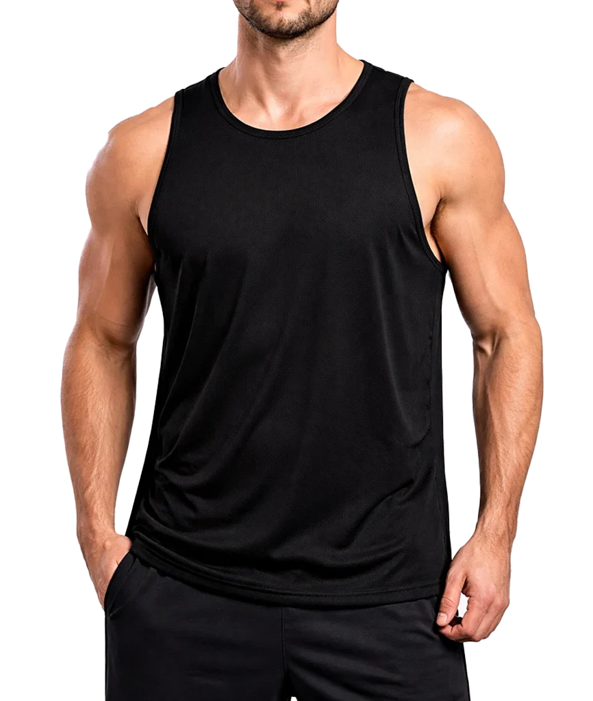 Everyday Solid Black Workout Sando