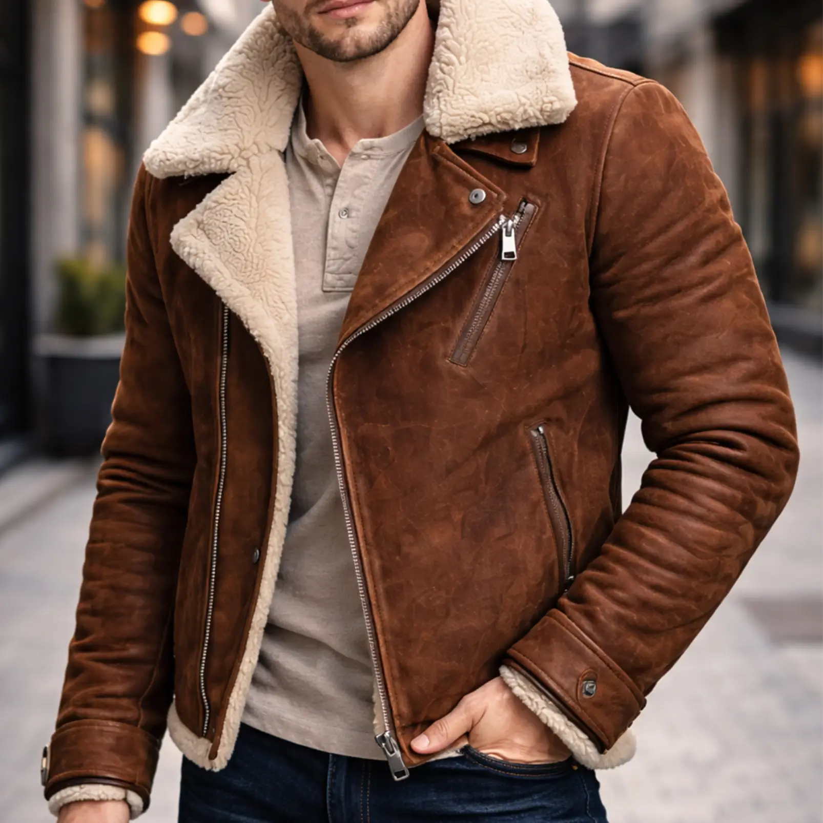 Rustic Timber B3 Aviator Shearling Jacket