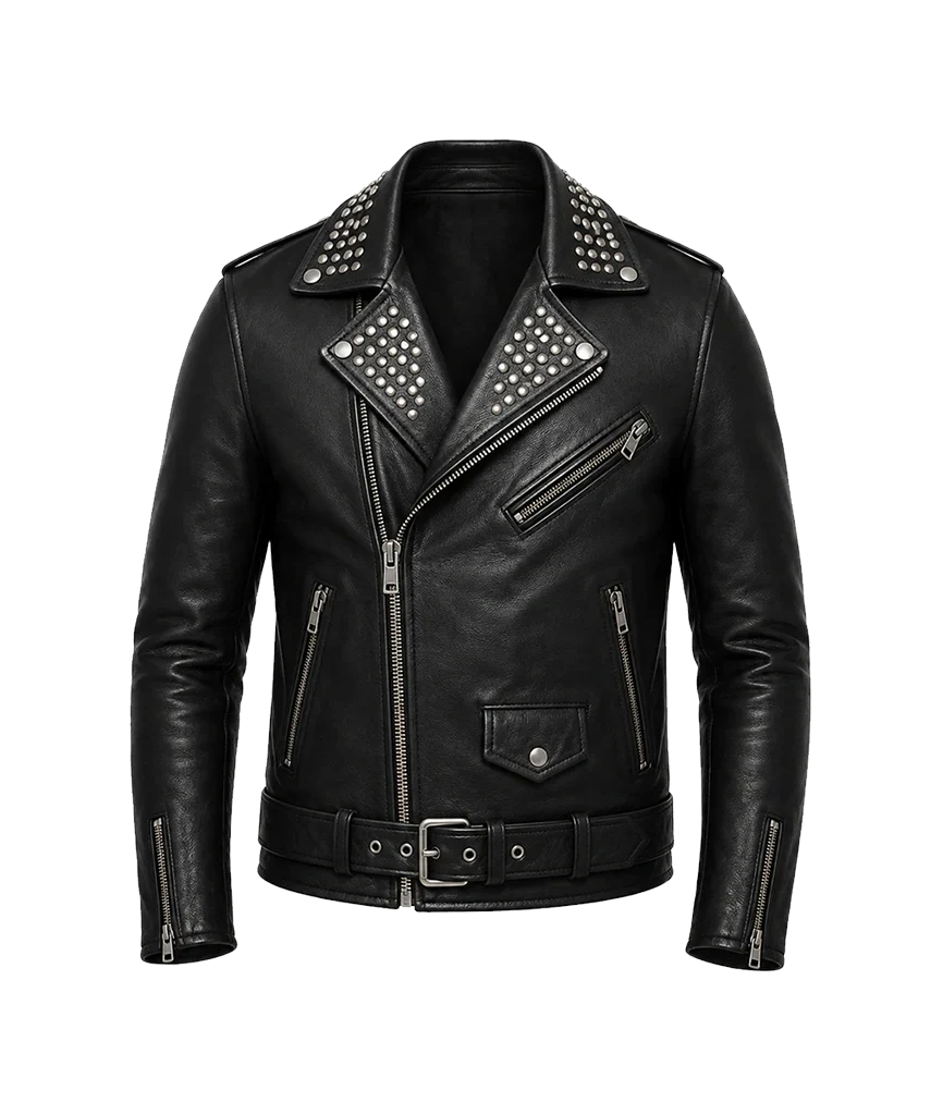 Rebel Heavy Metal Leather Biker Jacket