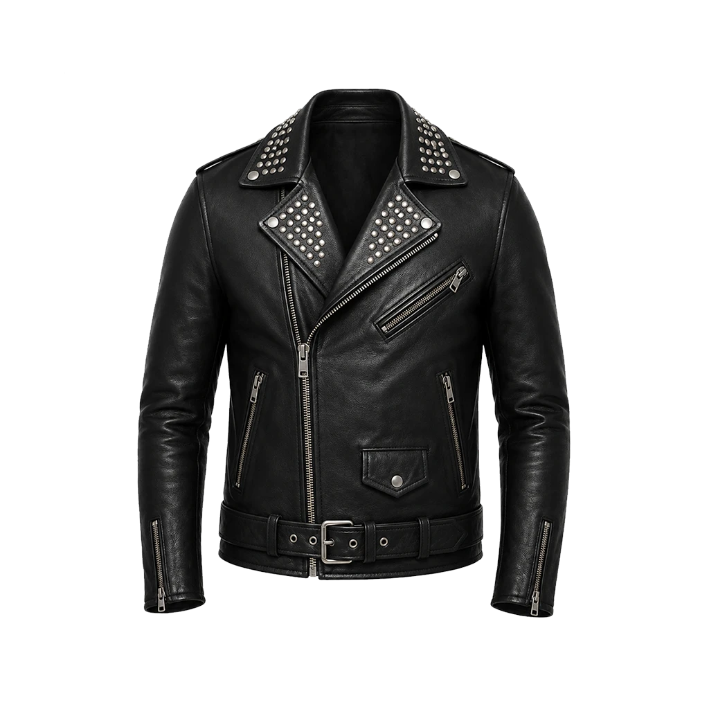Rebel Heavy Metal Leather Biker Jacket