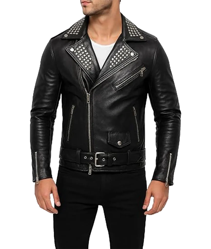 Rebel Heavy Metal Leather Biker Jacket