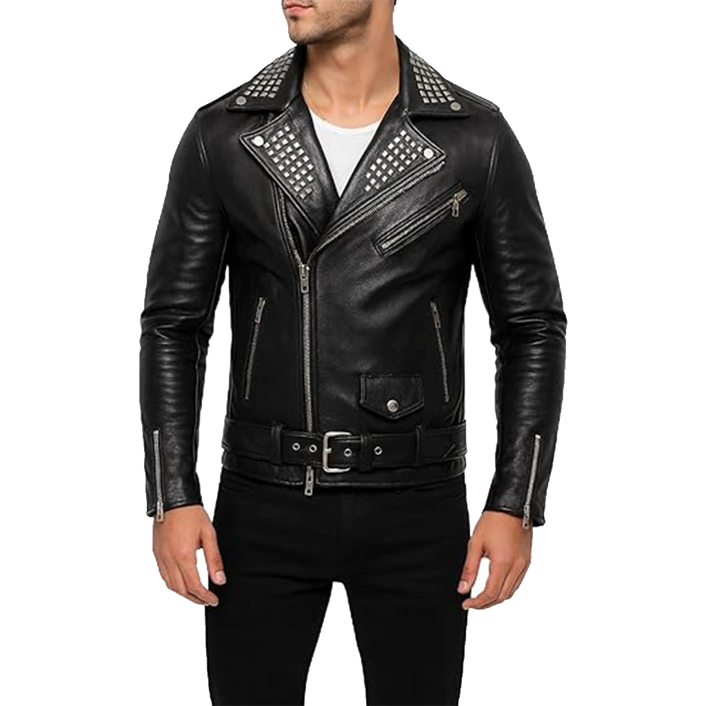 Rebel Heavy Metal Leather Biker Jacket