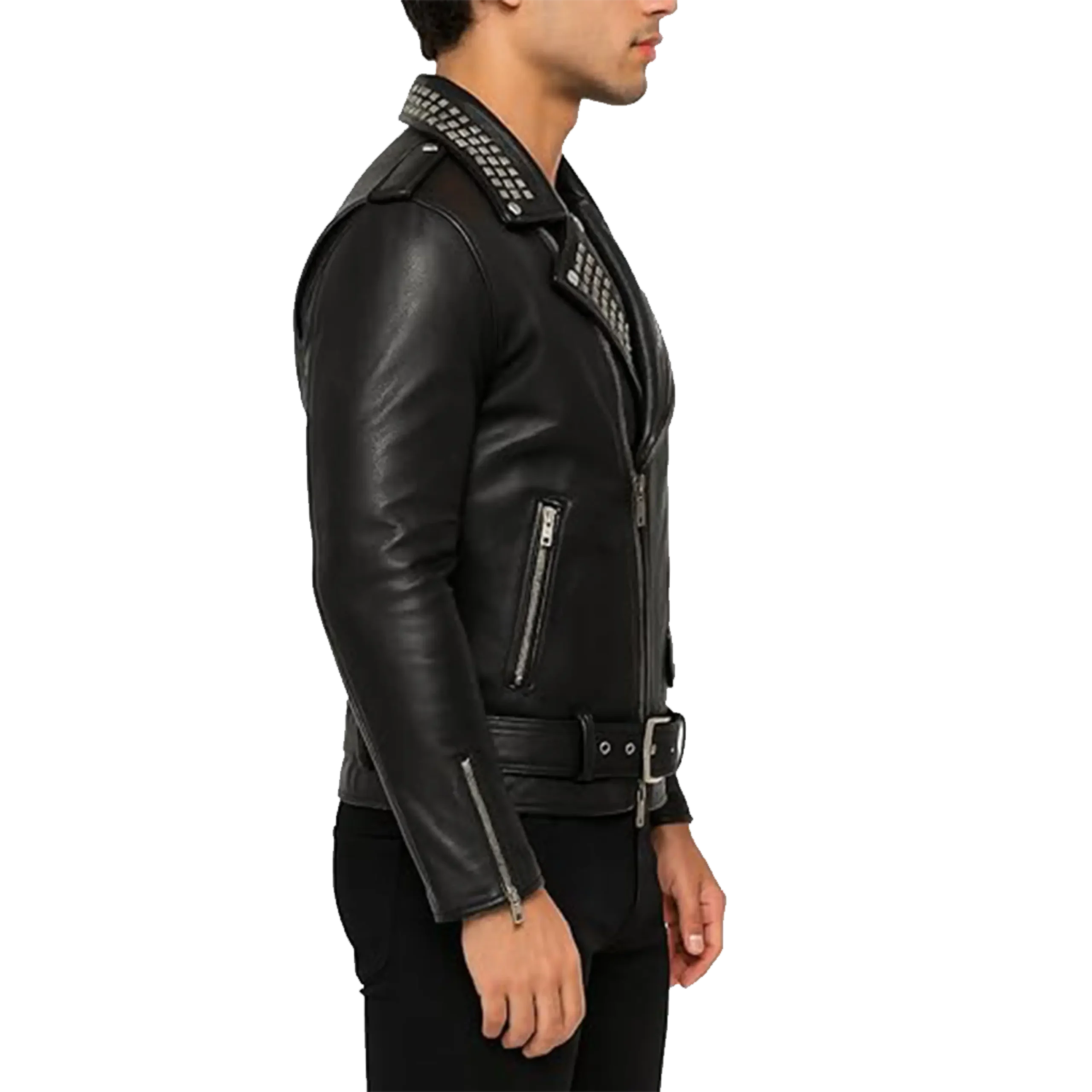 Rebel Heavy Metal Leather Biker Jacket