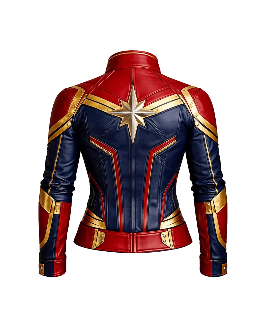 Captain Marvel Tricolor Unisex Biker Leather Jacket