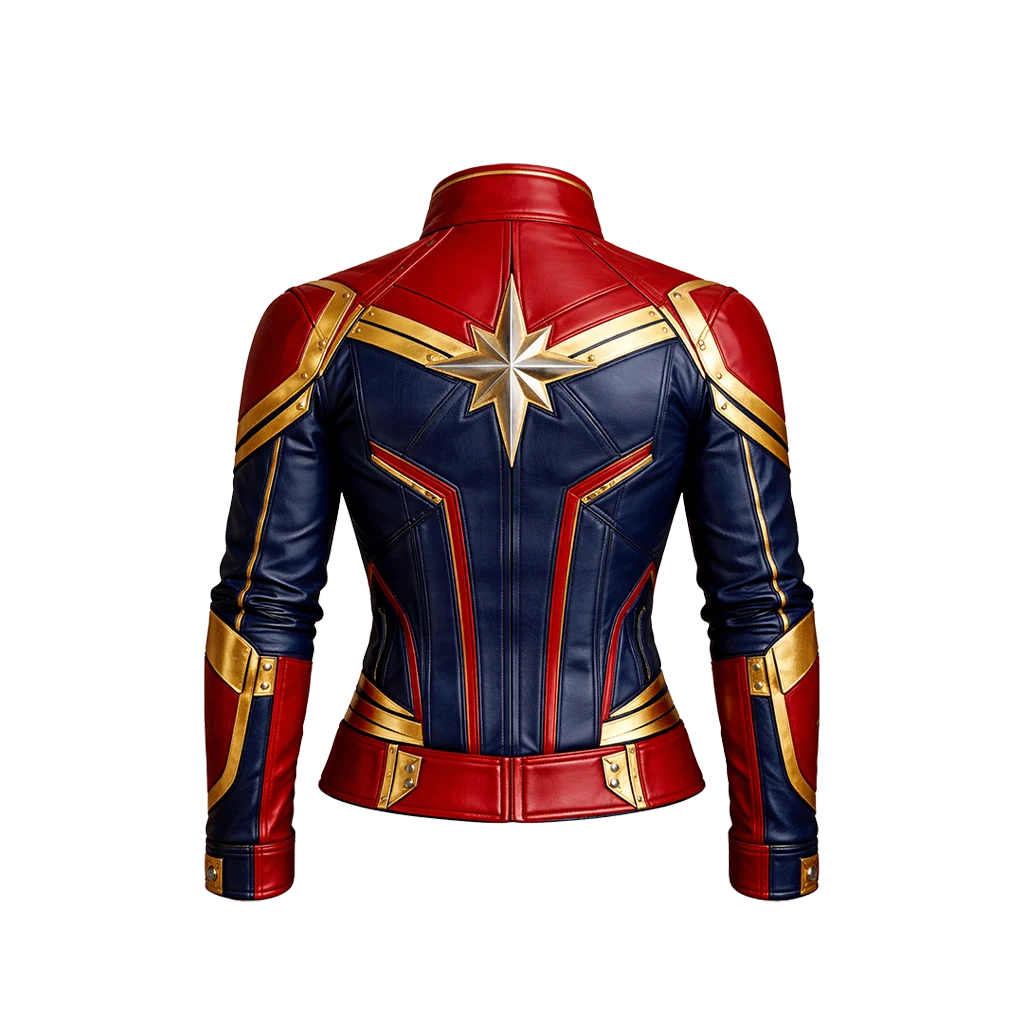 Captain Marvel Tricolor Unisex Biker Leather Jacket