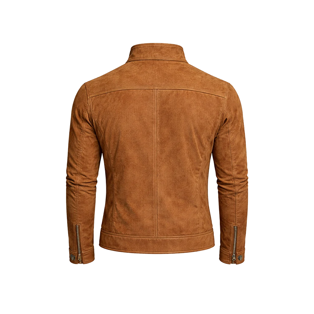 Camel Suede Moto Leather Jacket