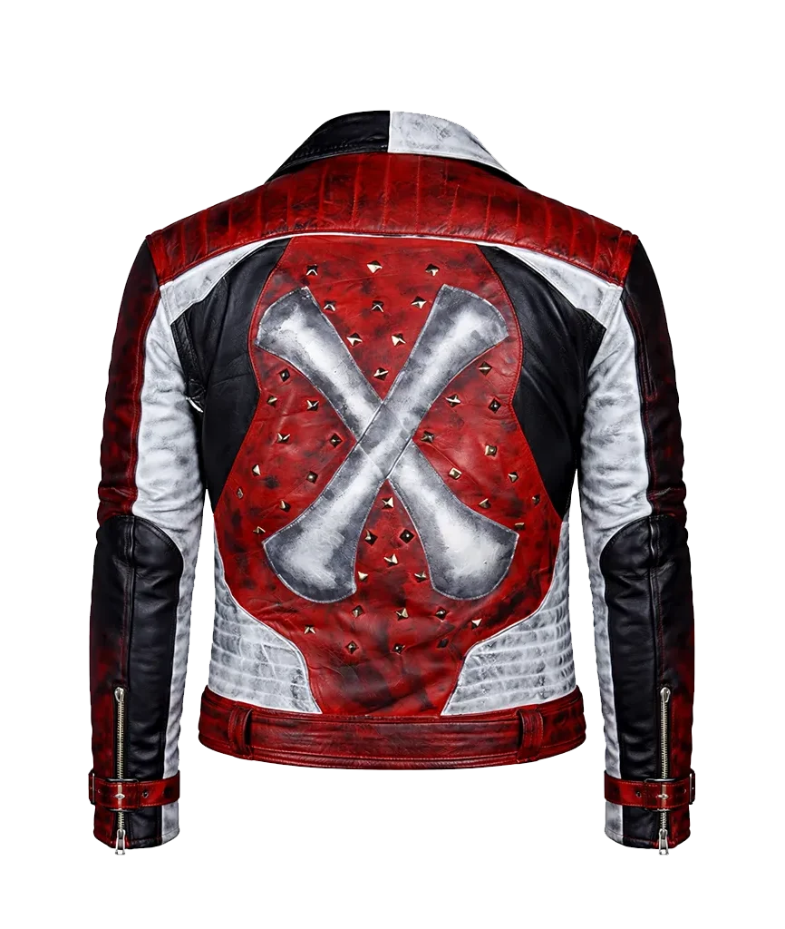 Skullfire Distressed Biker Jacket