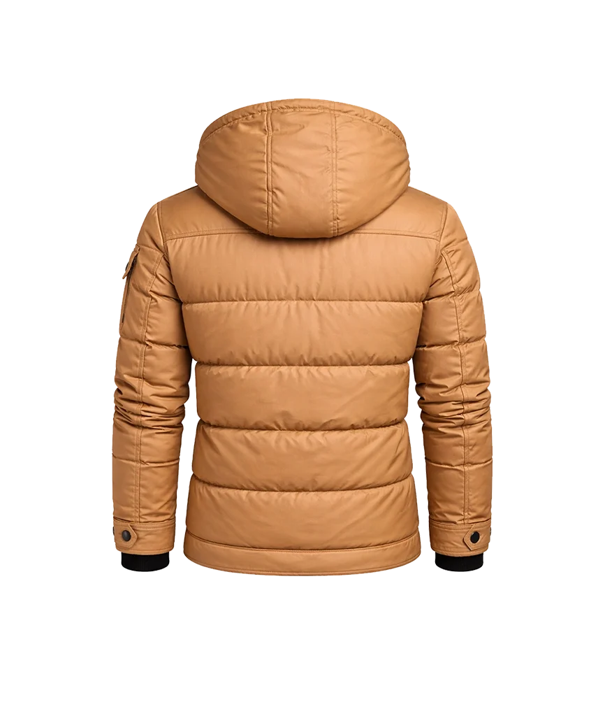 Urban Yukon Camel Hooded Puffer Jacket