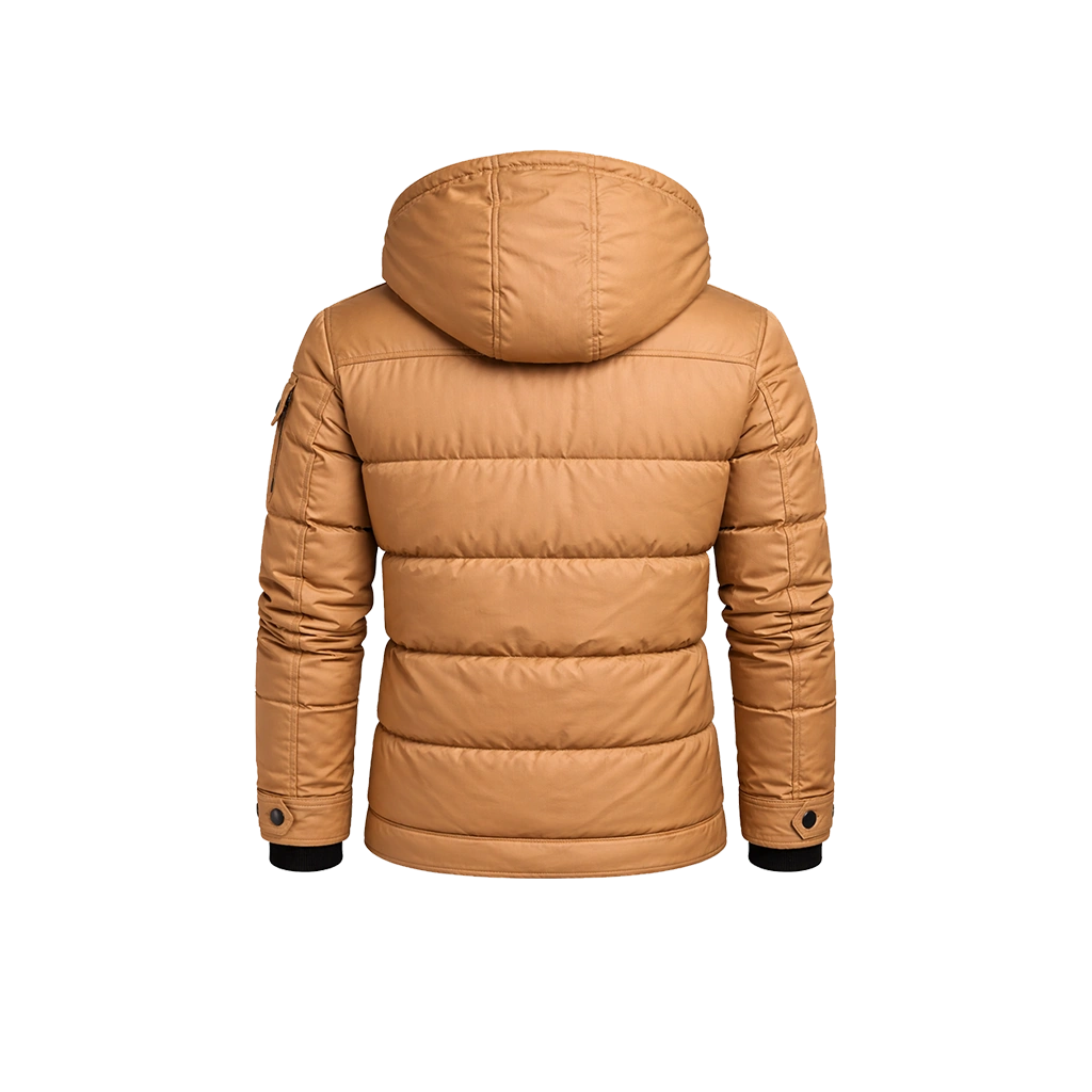Urban Yukon Camel Hooded Puffer Jacket