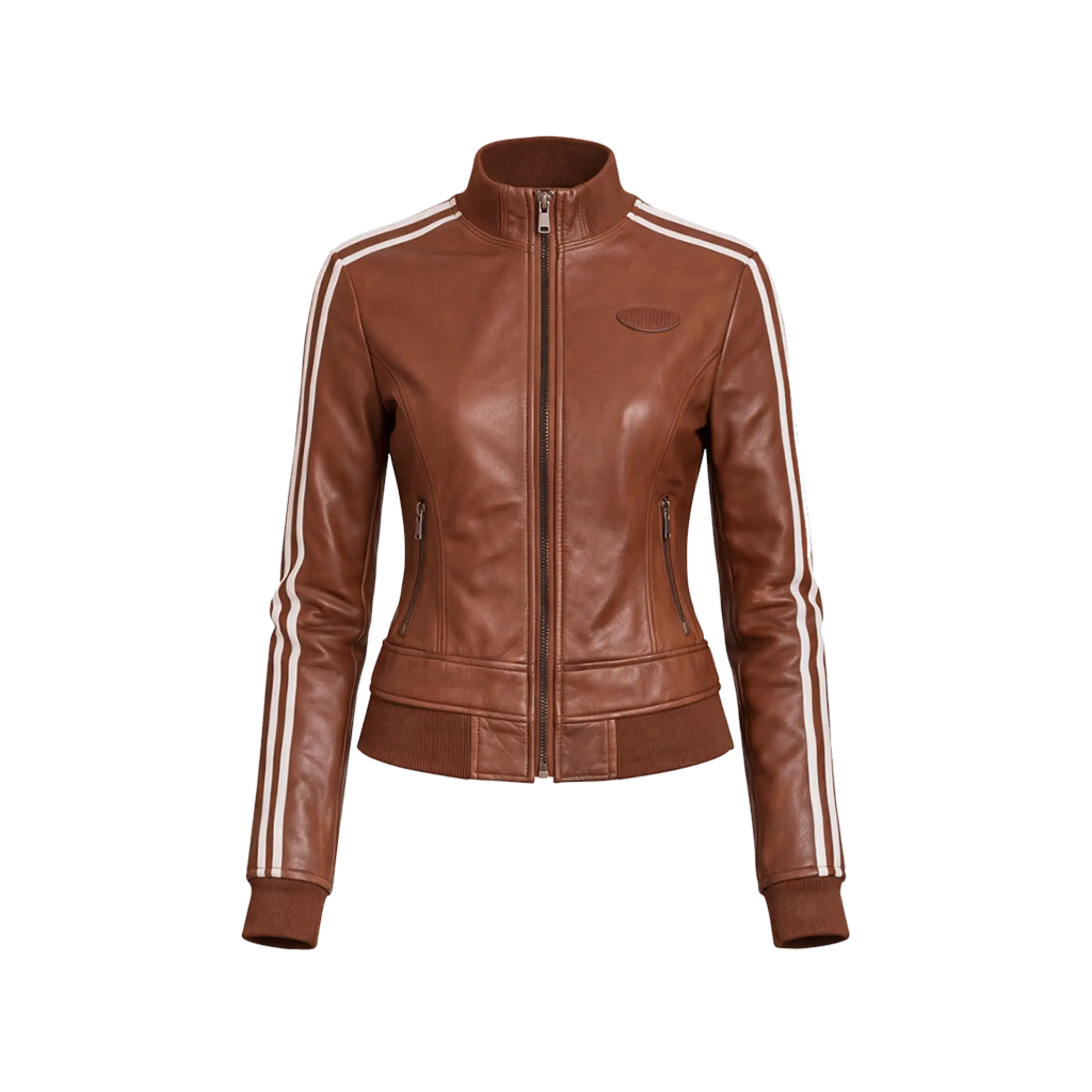 Urban Track Brown Leather Sports Jacket