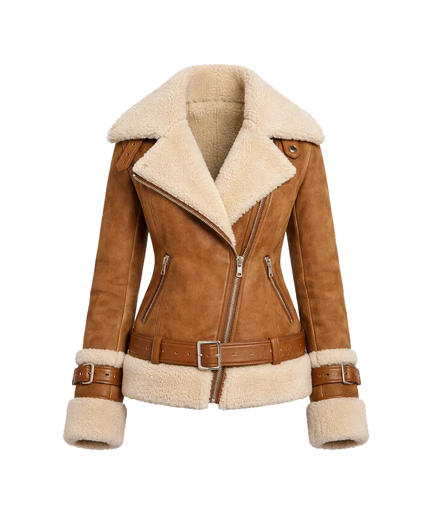 Aspen Shearling Suede Moto Jacket