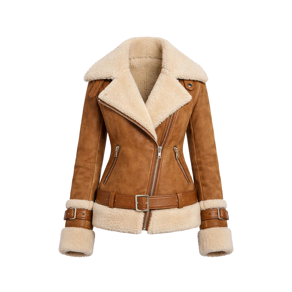 Aspen Shearling Suede Moto Jacket