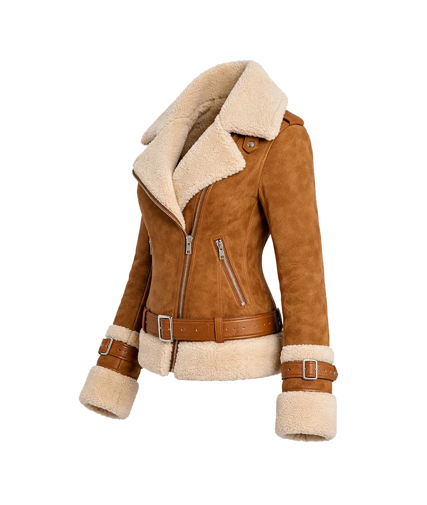 Aspen Shearling Suede Moto Jacket