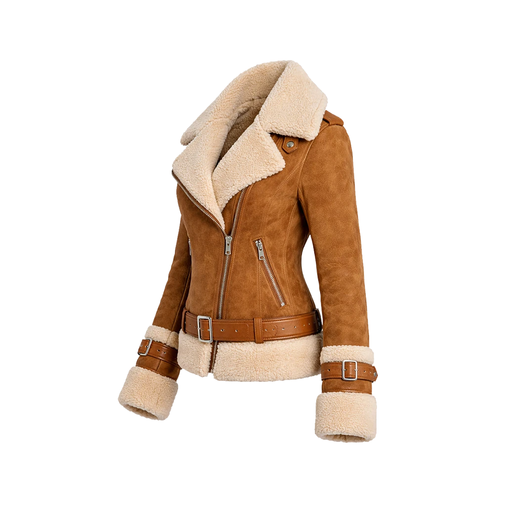 Aspen Shearling Suede Moto Jacket