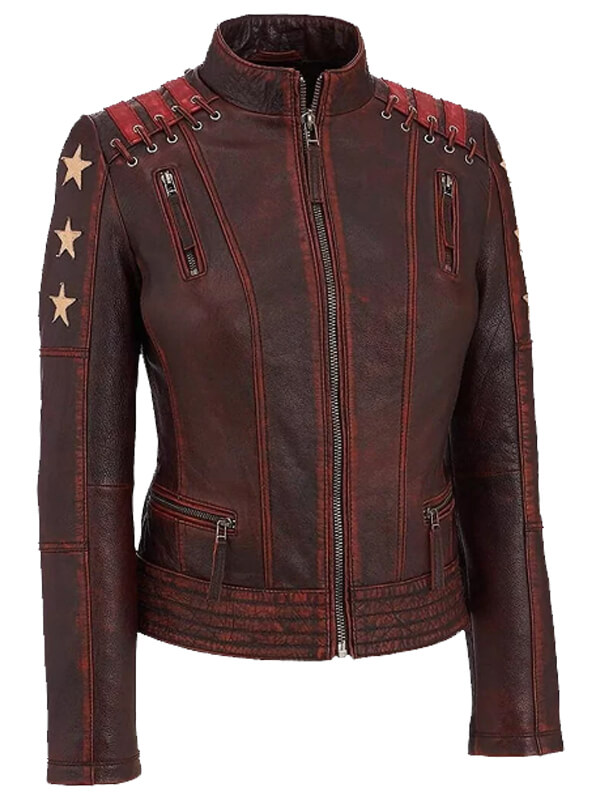 Distressed Biker Vintage Cafe Racer Leather Jacket