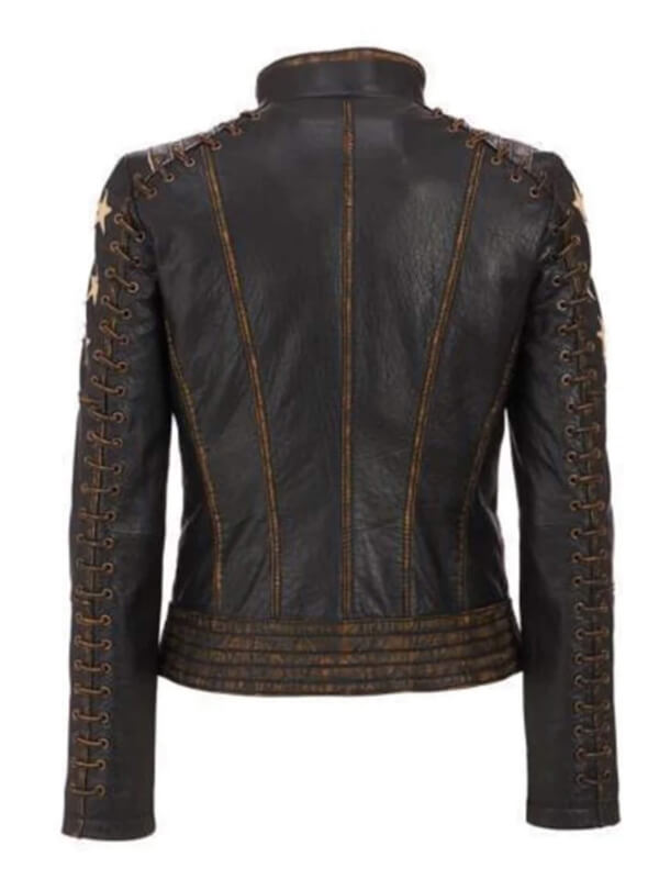 Distressed Biker Vintage Cafe Racer Leather Jacket - Image 4